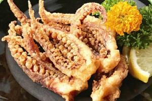 Breaded squid tentacles